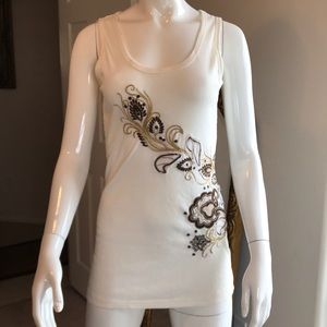 Miss Me Embroidered Tank Top Sz L
